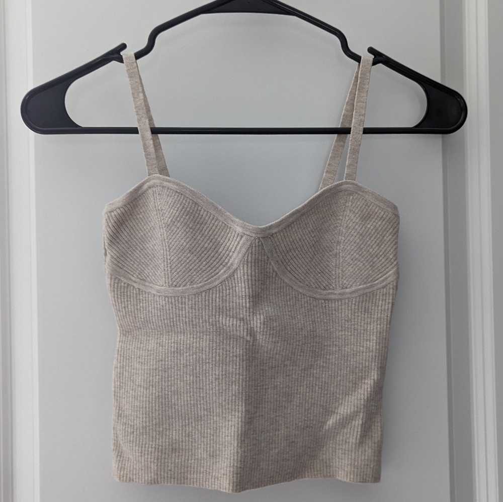 Madewell Corset-Detail Crop Sweater Tank